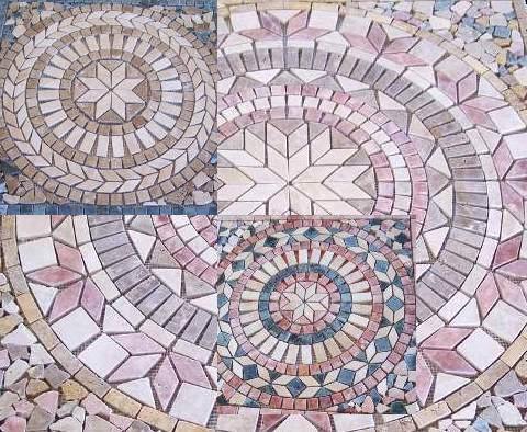 Stone Medallions Natural Tumbled Polished Floor Tile